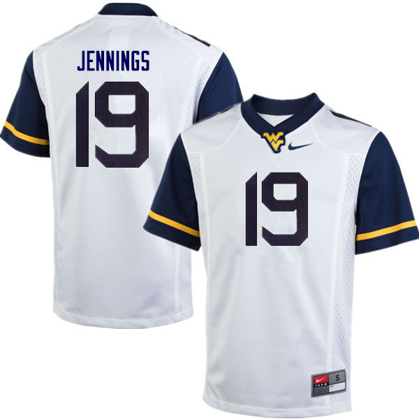 Men #19 Ali Jennings West Virginia Mountaineers College Football Jerseys Sale-White